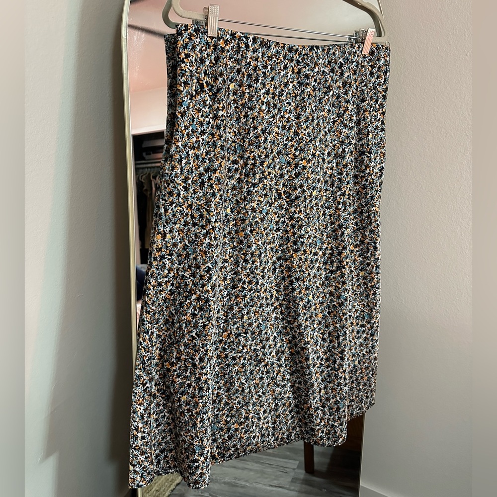 Lost Satin Bias Midi Skirt